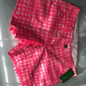 Lilly Pulitzer pink and white plaid shorts NWT
